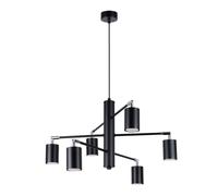 Modern Chandelier LEMMI 6 6-Light Steel Black GU10 LED SOLLUX LIGHTING