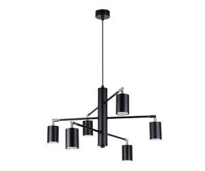 Modern Chandelier LEMMI 6 6-Light Steel Black GU10 LED SOLLUX LIGHTING