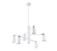 Modern Chandelier LEMMI 6 6-Light Steel White GU10 LED SOLLUX LIGHTING