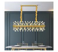Modern Chandelier Lighting For Dining Room Rectangle Colorful Crystal Light Luxury Kitchen Island Led Cristal (Color : ColdWhite, Size : Square120cm)
