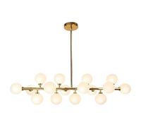 Modern Chandelier Mid Century Sputnik Chandelier Modern Adjustable Pendant Light with Milky White Glass Globe Lampshade Ceiling Lighting Fixture for Kitchen Island Dining Room Over Table Bedroom