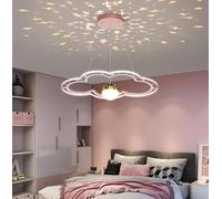 Modern Chandelier, Modern Cartoons Creative LED Chandelier Lamps for Master Bedroom Children's Study Living Room Decor Lighting Fixtures Luminaire(Cloud-Pink-D50cm,3 Color)