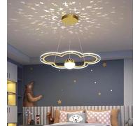 Modern Chandelier, Modern Cartoons Creative LED Chandelier Lamps for Master Bedroom Children's Study Living Room Decor Lighting Fixtures Luminaire(Cloud-Gold-D50cm,3 Color)