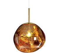 Modern Chandelier Pendant Lamp - Copper Mirror Hanging Light with Melt Design for Living Room