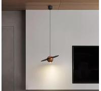 Modern Chandelier, Pendant Light for Eye Protection All Copper Bedroom Headboard Artistic Sense Restaurant Hanging Line(Noir)