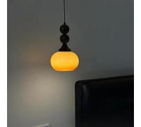 Modern Chandelier, Retro Gradient Orange Bedside Pendant Light with A French Background Wall in The Style of Ancient Southern Ocean(Tri Colored Light)