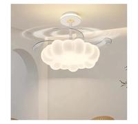Modern Chandelier, White Pumpkin Flower Cloud Ceiling Light with Fan for Children Bedroom Modern Dimmable Led Lamp Living Room(Model A)