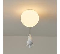 Modern Chandeliers Ceiling Children Glass Shade Room Boy Girl Bear Bedroom Interior Lighting Lamp Holder G9 White Light 6000K A+(25cm)