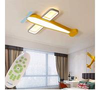 Modern Chandeliers Children's Ceiling Decorative Yellow Aircraft Boy Creative Light Cartoon LED Pendant, 65 Cm