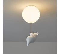 Modern Chandeliers Children's Ceiling Lamp White Acrylic Lampshade Boy Girl Room Bear Bedroom Base G9 Warm Light 3000K(25CM,B)