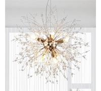 Modern Chandeliers, Crystal Fireworks Sputnik Ceiling Light Fixture, Round Pendant Lighting for Dining Room Living Room Bedroom Bathroom Kitchen Foyer Girls Room,d 8Lights