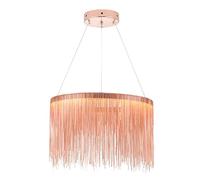 Modern Chandeliers Scandinavian Art Aluminum Chain, Simple and Creative Nappa, Restaurant, Living Room, Bar(50cm,Rose Gold)
