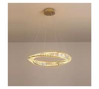 Modern Chaner, 2 Tier Dimmable LED Lucky Ring Silver d Crystal Chaner(60) (120)