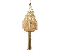Modern Chaner, Boho Hand-Woven Pendant Light Metal Lamp Body Hanging Lamp with Cotton Thread Shade Suspension Lamps Linear Tassel Decorative Drop Lights E27 Retro Industrial Chaners Ceiling C