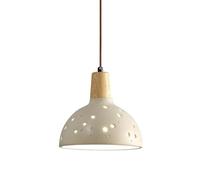 Modern Chaner Cement Pendant Lamp Concrete Pendant Light Adjustable Cord Wood Kitchen Island Light Fixture Dome Japanese Style Retro Hanging Lighting for Room Bedside Kitchen Hallway