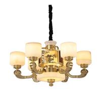 Modern Chaner, Full Copper Chinese Chaner Natural Jade Living Room Light Chinese Style Villa Dining Room Light(90) (100/41)