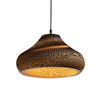 Modern Chaner Honeycomb Paper Pendant Light Japanese Style Cardboard Hanging Lamp Old-Fashioned Decorative Suspension Lighting Fixture for Living Room Kitchen Island Bar Entryway Bathroom(B) (One (On
