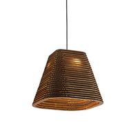 Modern Chaner Honeycomb Paper Pendant Light Japanese Style Cardboard Hanging Lamp Old-Fashioned Decorative Suspension Lighting Fixture for Living Room Kitchen Island Bar Entryway Bathroom(B) (One (On