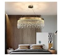 Modern Chaner, LED Chaners, Modern Crystal Chaner Compatible with Living Room d Round Cristal Lamp Luxury Home Decor Light Fixture LED Hang Lighting Fixture(Dia100H25cm) (Dia100H25cm)