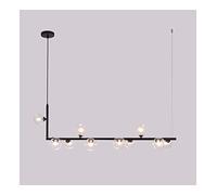 Modern Chaner Mid-Century Globe Linear Light Modern Glass Ball Island Light Adjustable Ceiling Chaner for Dining Table Kitchen Island Restaurant Hanging Lighting Fixture/B/10 Lights