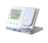 Modern Charging Pad with Time Display Gentle Lighting Antislip Design Suitable Phone Watch Holder Tiny Clock with Wireles Charging Base