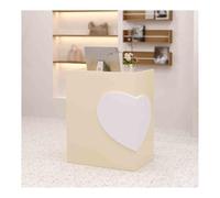 Modern Checkout Counter Desk Reception Workstation for Hotel Office Shop & Clinic - Apricot White 60CM/23.6in Cashier Counter Furniture