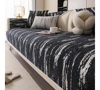 Modern Chenille Sofa Cover-Multiple Sizes Sectional Armchair Backrest Couch, High Stretch Scratch Resistant Sofa Slipcover Black 70×90cm
