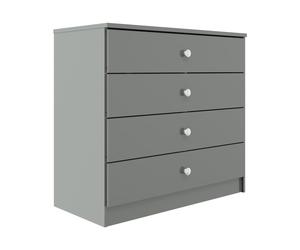Modern Chest of Drawer, Denver 3 Drawer Chest Grey Gloss