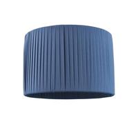 Modern Chic Designer Double Lined Pleated Navy Midnight Blue Cotton Fabric 10" Drum Lampshade | 60w Maximum | 18cm x 25cm by Happy Homewares