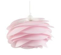 Modern Chic Pink Wavy Rippled Pendant Ceiling Lighting Shade for Bedroom etc | 33cm x 20cm | Layers of Flat Strips by Happy Homewares