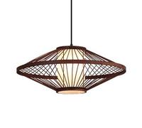 Modern Chinese Chandelier Zen Bamboo Weaving Pendant Light Coffee, Hotel, Bedroom Rattan Simple Cage Residential Lamp E27 Lamp Holder Hanging Lamp