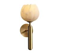 Modern Chinese Style Bedroom Bedside Flower Bud Marble Wall Lamp Luxury Living Room Background Porch Led Copper Lighting,Contemporary