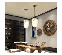 Modern Chinese Style LED, Cloth Lantern Pendant Light, Indoor Classical Ceiling Hanging Lamp Fixture for Bedroom Bedside Living Room Corridor Dining Kitchen Island T-256