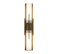 Modern Chinese Style LED Wall Sconce - 26-Inch Vertical Light Bar, Antique Brass Fixture with Frosted Acrylic Shade, Ideal Accent Lighting for Bedroom, Living Room, Hallway