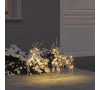 Modern Christmas LED Reindeers, 2 Pcs Warm White PET, 40 LEDs, USB Powered, Indoor & Sheltered Outdoor Festive Decor for Holiday Mood Lighting