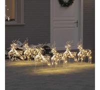 Modern Christmas LED Reindeers, 6 Pcs Gold PET, 180 Durable Lights, USB Powered, Indoor Outdoor Holiday Mood Lighting Decoration Set