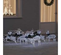 Modern Christmas LED Reindeers, 6 pcs White Fabric Decorative String Lights, USB Powered, Indoor Outdoor Holiday Mood Lighting