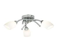 Modern Chrome 3 Light Semi Flush Ceiling Light with Opal Glass Shades -8183CC