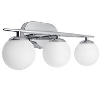 Modern Chrome 3 Light Wall Light Sconce Frosted Glass Globe Wall Lamp Indoors H3080 with LED Bulb Warm White G9