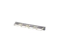 Modern Chrome 4-Light Crystal Vanity Wall Fixture in Metallics The hot sale Metallics