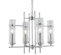 Modern Chrome Ceiling Pendant With Clear Cylinder Glass