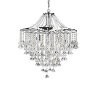 Modern Chrome Crystal Chandelier With Diamond Drops
