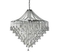 Modern Chrome Crystal Pendant With Diamond Drops