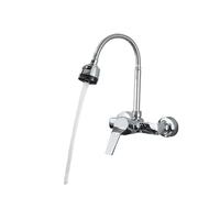 Modern Chrome Kitchen Faucet Waterfall Design Universal Black Hose MultiMode Mixer WallMounted Hot & Cold Tap for Laundry and Kitchen SinksRV (CB) LWX