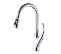 Modern Chrome Kitchen Faucet with PullDown Sprayer Single Handle 1 Hole for Hot & Cold Water Durable Brass Construction Stylish Multicolor Finish