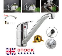 Modern Chrome Kitchen Sink Mixer Tap - Single Lever Waterfall Faucet, Brass, Deck Mounted