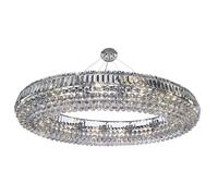 Modern Chrome Oval 24 Light Crystal Pendant Fitting