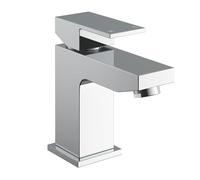 Modern Chrome Square Basin Tap Mono Mixer Faucet - Solid Brass Deck Mounted
