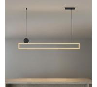 Modern Circular LED Dimmable Linear LED Acrylic Pendant Lighting Contemporary Dining Table Entry Kitchen Island with Remote Hanging Light