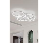 Modern Circular LED Light-adjusted Semi Flush Ceiling Light for Nordic Decor in White The hot sale White